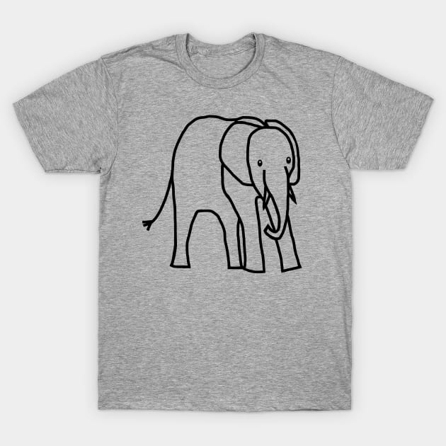 Little Elephant Outline T-Shirt by ellenhenryart